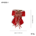Fiocco natalizio in velluto rosso con bordi argento e decorazione centrale d'oro - 25cmx20cm / Fiocco Piccolo Rosso