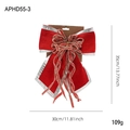 Fiocco di Natale in velluto rosso con bordo argento e dettagli oro, 35x30 cm - 35cmx30cm / Fiocco Grande Rosso