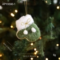 Guanto natalizio in peluche verde con bordo in finta pelliccia bianca e fiocco d'oro - Guanto verde