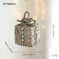 Champagne gold glitter gift box Christmas tree pendant decoration size 10x5.8x5.8cm - Star Embossed Glitter Gift Box (APYX650-4)