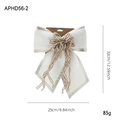 Cream fabric Christmas bow with gold edges and silver glitter, 25x32cm tree ornament - Medium White Bow