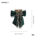 Dark green velvet Christmas bow with silver trim and gold strings, 25cm festive decoration - Small Green Bow