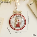 Decorazione natalizia in legno con Babbo Natale e cupola trasparente per albero - Stile Babbo Natale (APYX548-1)