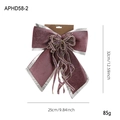 Pink velvet Christmas bow decoration with silver fabric edges and gift tag - Medium Purple Bow