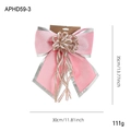Pink velvet Christmas bow pendant with silver edges and gold glitter center, 35x30cm size - Large Pink Bow