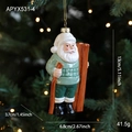 Christmas Santa Claus ornament with green plaid coat and red cane for tree decoration - Santa Claus Style (APYX531-4)