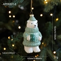 Polar bear Christmas ornament wearing a green sweater and hat with gold hanging cord - Polar Bear Style (APYX531-5)