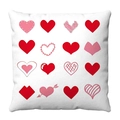 Federa bianca in peluche con 16 motivi a cuore a griglia per arredamento - Stile Griglia di Cuori (4) / 45*45cm (Peluche Corto)
