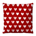 Roter Plüsch-Kissenbezug mit Herzmuster für Valentinstag und Party-Dekoration - Roter Stil mit mehreren kleinen Herzen