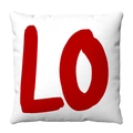 Funda de cojín de felpa blanca con estampado LO rojo para decoración de San Valentín - 45x45cm (Felpa Corta) / Estilo de Letra LO (1)