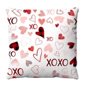 Federa per cuscino di San Valentino con cuori rossi, scritte XOXO e dettagli a quadretti - Stile Collage di Cuori e XOXO (4)