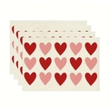 Trama dettagliata del set di 4 tovagliette di San Valentino con motivi a cuore - Stile Cuore Rosso Rosa (2)