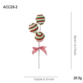 Kerst decoratieve tak met rood groen wit gestreepte ballen en een geruite strik - Model B Pick