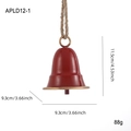 Glossy red Christmas iron bell ornament with hanging rope 11.5cm height variant - Red / S