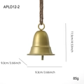 Matte gold Christmas bell ornament with twine rope and dimensions 11.5x9.3cm - Gold / S