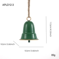 Dark green iron Christmas bell decoration with jute rope and dimensions 11.5x9.3cm - Green / S