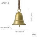 Campana di Natale dorata in ferro con corda di iuta e finitura opaca 14cm - Oro / M