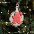 Christmas tree wooden ornament featuring a gingerbread man design with hanging rope - Gingerbread Man