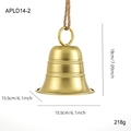 Campana di Natale in metallo dorato opaco con corda di iuta, altezza 18 cm decoro - Oro / L