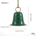 Campana natalizia in metallo verde scuro da 18 cm con corda rustica e diametro 15,5 cm - Verde / L