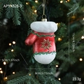 Sparkly glove Christmas ornament with snowflake detail and golden string 11x8cm - Glove Style (APYX626-3)