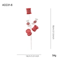Red and white striped candy plush pick Christmas tree ornament, 70cm tall decorative stem - Swirl Candy Branch (Style C)
