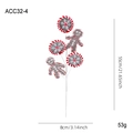 Christmas tree pick with gingerbread man and red white striped candy ornaments - Gingerbread Man Candy Branch (Style D)