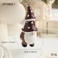Braune Gnomen-Weihnachtsfigur mit weißen Punkten hängend an einem Tannenzweig - Brauner Hut mit weißen Punkten (APYX625-1)