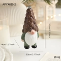 Weihnachtswichtel mit braunem Zapfenhut, Baumschmuck für Weihnachten, Maße 13,5x5,5x4cm - Brauner Tannenzapfen-Hut (APYX625-2)