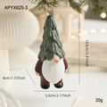 Weihnachtswichtel zum Aufhängen mit grünem Tannenhut und rotem Outfit, 13,5 cm hoch - Grüner Weihnachtsbaum-Hut (APYX625-3)