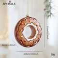 Brown donut gingerbread ornament with white icing and colorful sprinkles for Christmas tree - Donut