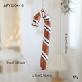 Brown glitter candy cane Christmas ornament with dimensions 17.5cm by 6.5cm - Scepter Style