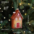 Gingerbread house Christmas ornament hanging on tree with 12cm height dimensions - Christmas House
