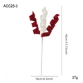 Red and white velvet curled decorative floral picks for Christmas tree and gift box styling - Red & White