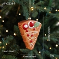 Gingerbread slice cake Christmas tree ornament with cream and berries, 12.5cm height - Cake