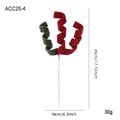 Velvet 45cm spiral Christmas branch stem in deep red and dark green finish - Red and Green