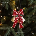 Campana de Navidad dorada con lazo de rayas rojas y detalle de hojas de acebo - Estilo de Campana con Lazo