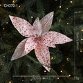 25cm pink sequin artificial Christmas flower decoration for tree and wreath - 25cm (Diameter) / Pink