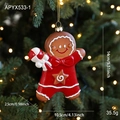 Ornement de bonhomme de pain d'épices pour sapin de Noël avec manteau rouge et étoiles - Bonhomme de Pain d'Épice Style A