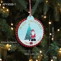 Houten ronde kerst countdown hanger met de Kerstman en tekst nog 5 dagen te gaan - Countdown Hanger Type A (Kerstman Patroon)