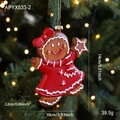 Pendentif bonhomme de pain d'épices avec robe rouge et étoile pour le sapin - Bonhomme de pain d'épices Style B
