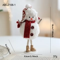 Plush Christmas snowman figurine with red scarf and gold boots standing 18cm tall - Standing Style with Gold Boots (ABCZ106-1)