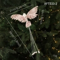Clip de pájaro rosa con purpurina y perlas decorando un árbol de Navidad brillante - Pájaro Rosa Estilo A