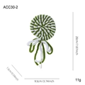Piruleta navideña de felpa verde y blanca con medidas, altura de unos 20 cm - Piruleta verde y blanca