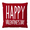 Funda de cojín de felpa roja de San Valentín con letras blancas Happy Valentine's Day - Estilo de Texto Happy Valentine's Day Sobre Fondo Rojo (3)
