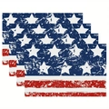 Set of 4 Independence Day placemats with distressed American flag and star design - Distressed Artistic Flag (16) / 30*45cm (Linen)