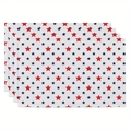 Lot de 4 sets de table du Jour de l'Indépendance avec étoiles rouges et bleues - Pois Étoile Rouge Bleu (13) / 30*45cm (Lin)