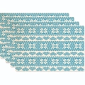 Blue and white woven placemats set of 4 with snowflake and heart Nordic patterns - Blue White Nordic Heart Snowflake Style (Style 5)