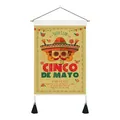 Dettaglio dell'arazzo Giorno dei Morti con asta di legno, corda e nappe nere - 35x50cm / Stile Volantino per Feste (款式-4)