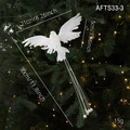 Pájaro blanco decorativo navideño con lentejuelas de plata y perlas para árbol - Pájaro Blanco Estilo A